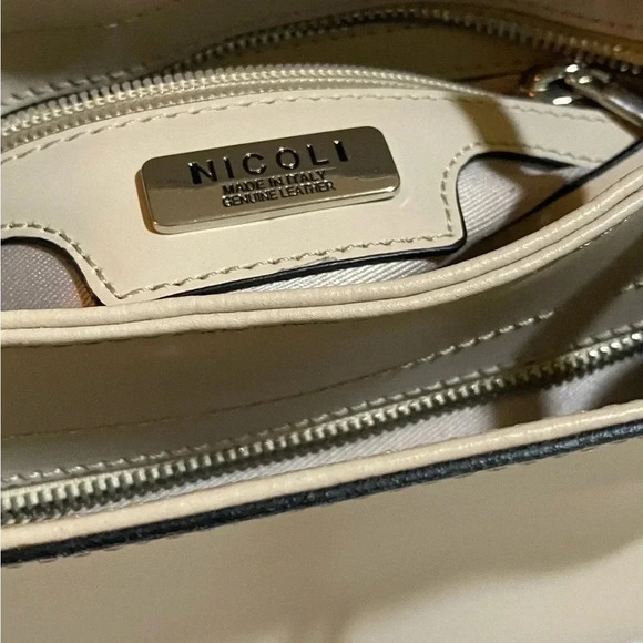 Nicoli Cream leather satchel handbag - Picture 7 of 9